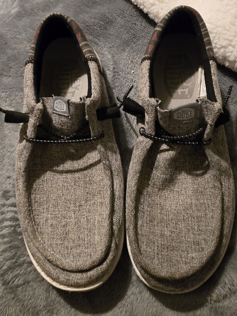 Hey Dude Wally Knit Slip-On Shoes in Gray with Black Accents